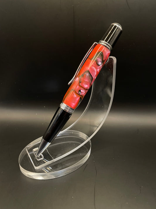 Sierra Vista Red with Black Swirl Acrylic Pen on Chrome Trim